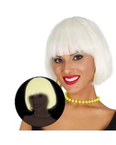 White, flourescent wig