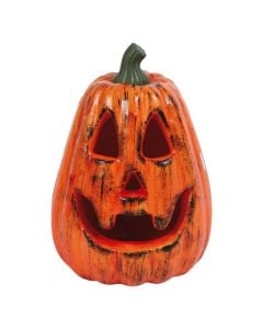 Decorative pumpkin, halloween, plastic, 20 cm, orange, 1 piece