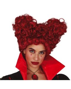 Heart-shaped wigs, synthetic, standard, red