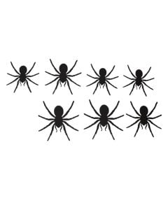 Set of black decorative spiders, PVC, 6 cm, black, 12 pieces