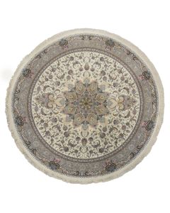Round Persian carpet, 100% acrylic, beige / cream, Dia. 200cm