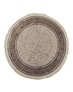 Round Persian rugs, polyester, beige cream, Dia. 200 cm
