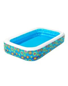 Bestway children's pool, PVC, blue with flowers, 3.05 mt x 1.83 mt x depth 56 cm