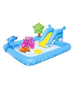 Swimming pool for children with slides and games, PCV, Blue color, 2.39 mt x 2.06 mt x 86 cm
