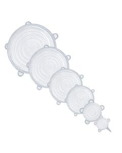 Set universal silicone cover for bowl (PC 6), cilicone, pink,  6.5cm/9.5cm/11.5cm/14.5cm/16.5cm/21cm