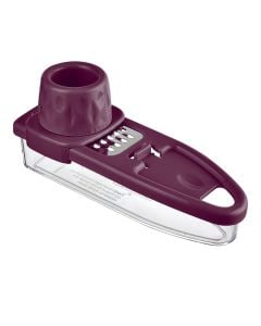 Grater with tank, Hamarat, ABS/PS/SS 430, white/purple, 21x10.5xH6.5 cm