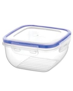 Storage container, with lid, Cook&Lock, PP/Silicone, clear/light blue, 12.5x12.5xH7 cm, 500 ml