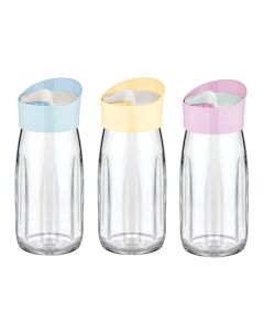 Spice jar, Luna, Glass/PP, clear/light blue, 300 cc