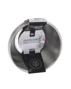 Bowl, 4 copë, stainless steel, silver, Ø6 xH2.5 cm