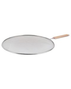 Screen platter with wooden handl, stainless steel / wood, silver, dia 17.5 cm