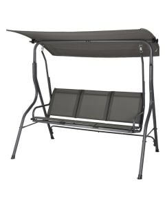 Swinging bench for 3 peoples, metalic/textilen, dark grey, 167x120xH153 cm