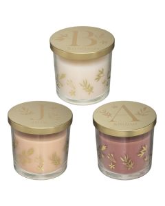 Scented candle, parafinë/qelqi, assorted, 270gr