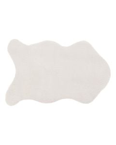 Plush rug, polyester, white, 60x90 cm
