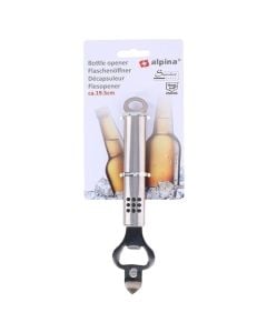 Bottle opener Alpina, inox, silver, 19.5 cm