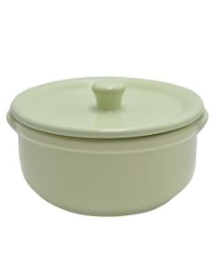 Casserole with lid, ceramic, green, Dia.14 cm / 600cc