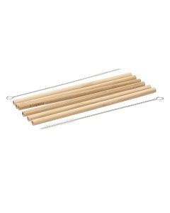 Natural Love juice pipe set (PK 6 + 2), natural bamboo, coffee,