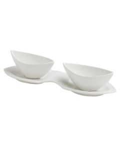 Tendence serving bowl set (PK 2), porcelain, white, 33x10x6 cm
