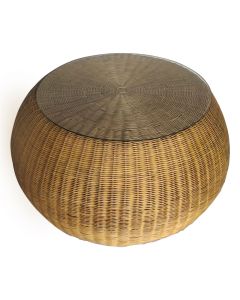 Ciawi table, natural rattan, brown, Dia.80xH45 cm