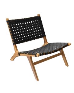 Pistol chair, natural wood+rattan, black, 65x80xH70 cm