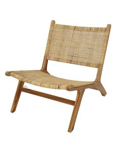 Pistol chair, natural wood+rattan, beige, 65x80xH70 cm
