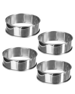 Set shapes cakes (PK 4), metal, silver, Dia. 9x2.8 cm