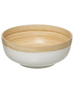 Salad bowl, bamboo, white, Dia. 20x7.5 cm
