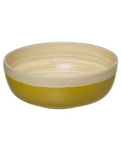 Salad bowl, bamboo, yellow, Dia. 20x7.5 cm