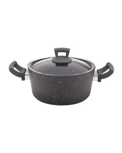 Induction granite pot with lid Germanitium, aluminum, gray, Dia.20x10 cm / 2.7 Lt