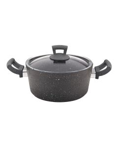 Induction granite pot with lid Germanitium, aluminum, gray, Dia.22x10.5 cm / 3.5 Lt