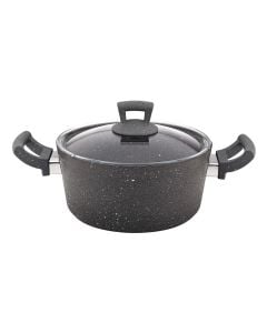 Induction granite pot with lid Germanitium, aluminum, gray, Dia.24x11 cm / 4.4 Lt