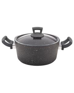 Induction granite pot with lid Germanitium, aluminum, gray, Dia.28x12.5 cm / 6.8 Lt