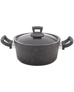 Induction granite pot with lid Germanitium, aluminum, gray, Dia.32x13.5 cm / 9.5 Lt
