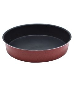Non-stick circular casserole, metal, black / red, Dia.32x7 cm