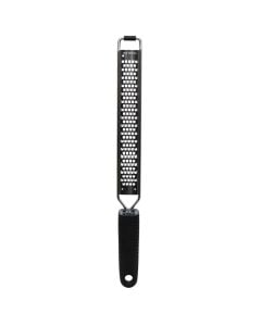 Wide hand grater with large grinder, stainless steel, gray, 31.5x6.5 cm