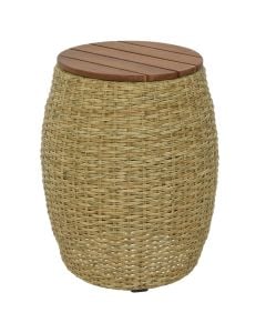 Low table palma, rattan, brown, Dia40x49 cm