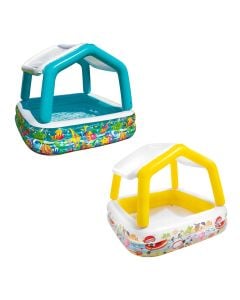 Intex square pool with canopy, for children 2+ years old, PVC, different colors, 157x157xH122 cm