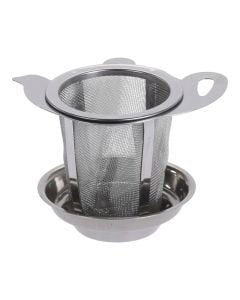 Tea sieve with holder, stainless steel, silverDia.10x8 cm