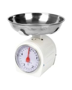 Kitchen scales 5kg, metal, silver, 11.5x12.5x19 cm