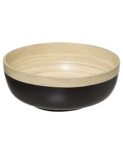Salad bowl, bamboo, black, Dia. 20x7.5 cm