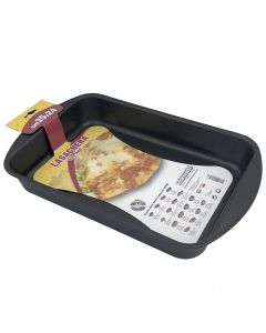 Deep anti-stick baking pan, aluminum, black, 35x24xH6 cm