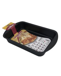 Deep anti-stick baking pan, aluminum, black, 30x21xH6 cm