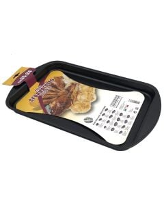 Shallow anti-stick baking pan, aluminum, black, 35x24xH3 cm