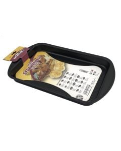 Shallow anti-stick baking pan, aluminum, black, 30x21xH3 cm