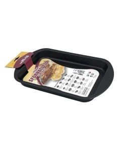 Shallow anti-stick baking pan, aluminum, black, 25x18xH3 cm