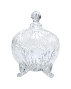Candy holder, glass, transparent, D.14 cm