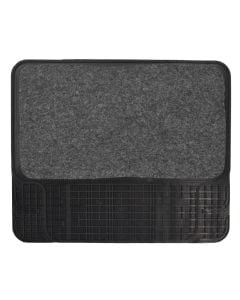 Door mat, ruber + carpet, grey, 39x46 cm