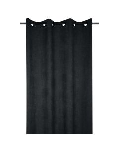 Full curtain with Grammont rings, polyester, black, 140x260 cm