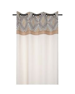 Taweva full curtain with rings, cotton+jute, shade of beige, 140x260 cm