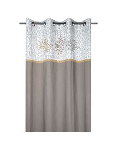 Boden full curtain with rings, cotton, taupe, 140x260 cm