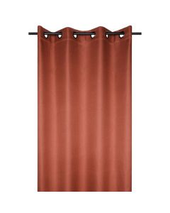 Copenhague full curtain with rings, polyester, brick brown, 140x260 cm
